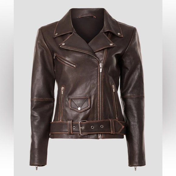 VEDA Classic Leather Moto Jacket in Size XS - Picture 6 of 13